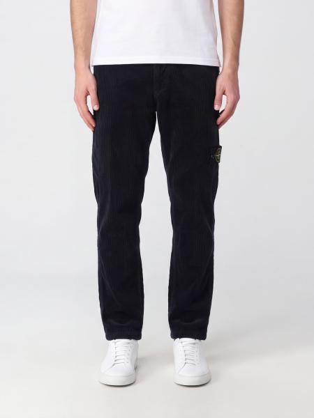 Stone Island Velvet Chino Trousers with Compass Logo Patch