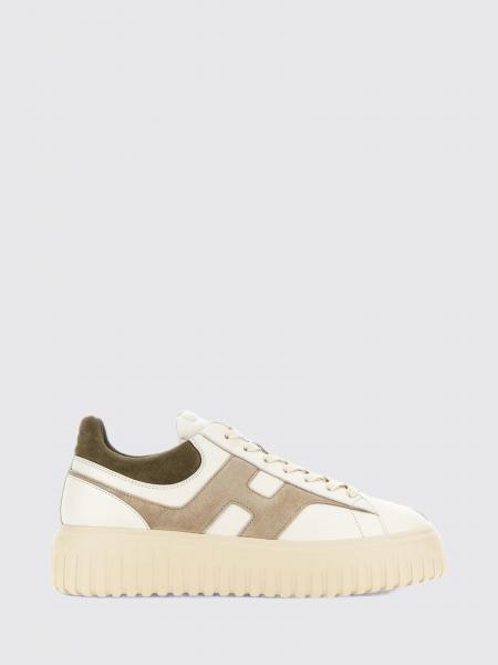 Baskets H-Stripes Hogan en cuir et suède avec logo H et semelle plateforme