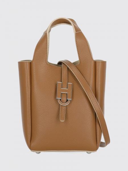 Trend Mini Hammered Leather Tote Hogan with Embossed Logo and Shoulder Strap
