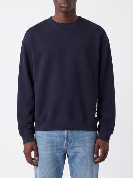 Crewneck Cotton Sweatshirt Jil Sander with Elasticated Cuffs and Hem