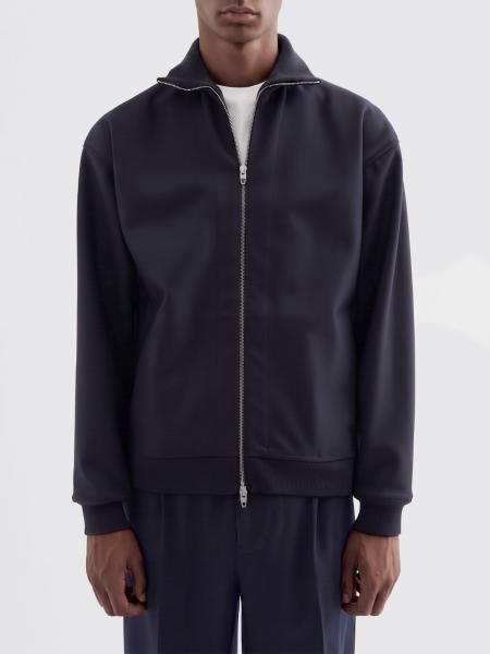 Jil Sander Water-Repellent Wool Knit Bomber Jacket with Two-Way Zip