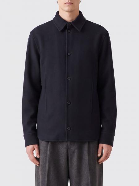 Pure Wool Shirt Jacket Jil Sander with a Classic Collar and Curved Hem