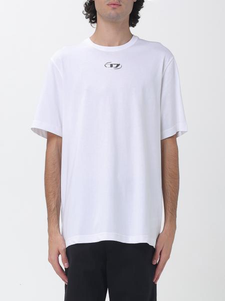 T-shirt girocollo Diesel in cotone con logo Oval D