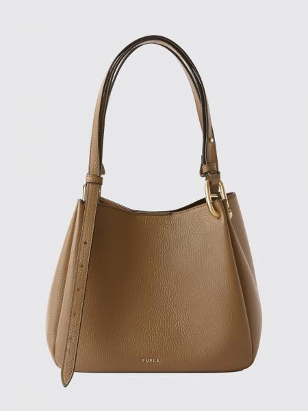 Сумка на плечо Nuvola Furla из зернистой воловьей кожи с двойными ручками