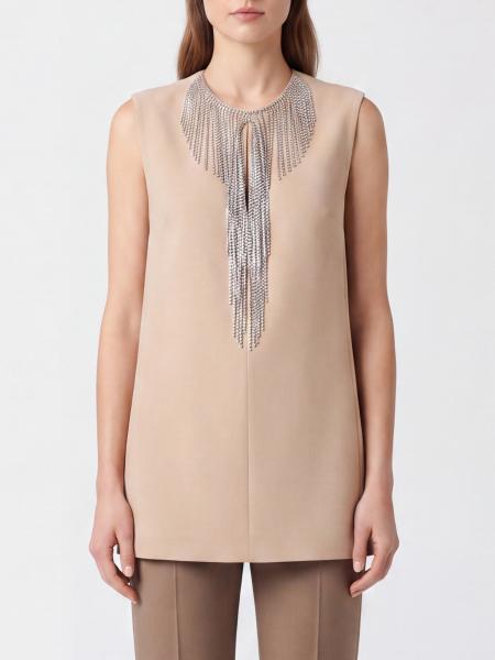 Мини-платье-футляр из кади с воротником-ожерельем и стразами Sportmax