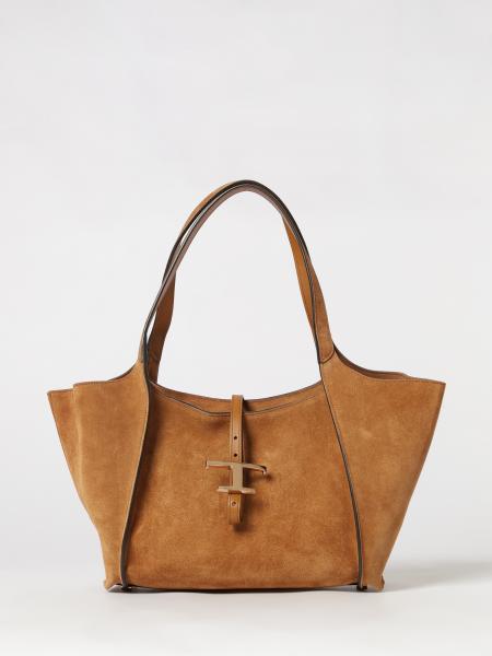 T Timeless Suede Calf Leather Shoulder Bag Tod's with Zip Closure