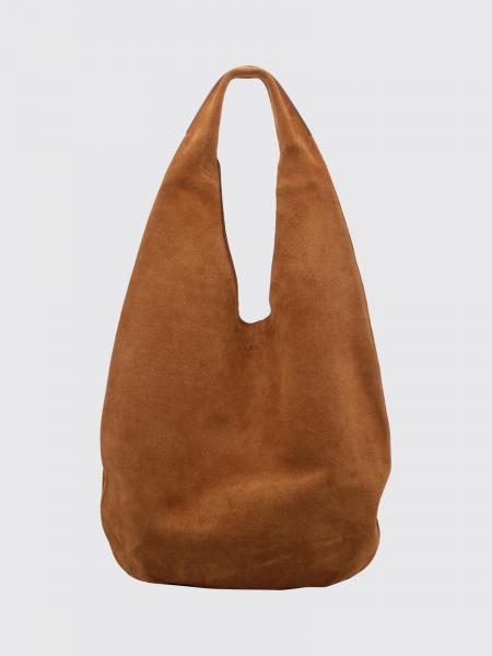Le Neige A.P.C. Suede Leather Shoulder Bag with Rounded Shape and Flat Handle