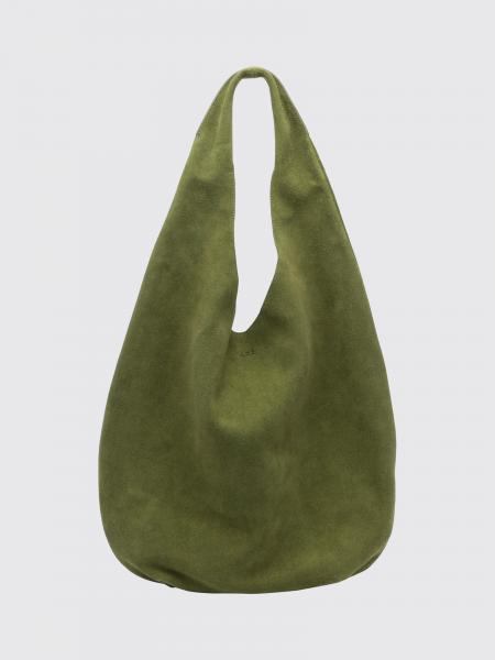 Le Neige A.P.C. Suede Leather Shoulder Bag with Rounded Shape and Flat Handle