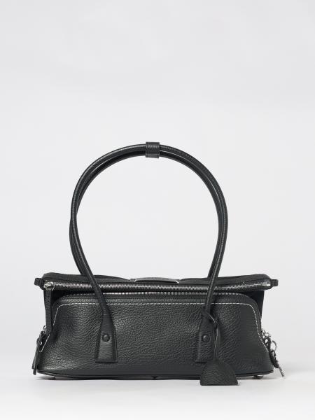 Sac d'épaule 5AC Maison Margiela en cuir de veau avec surpiqûres contrastantes