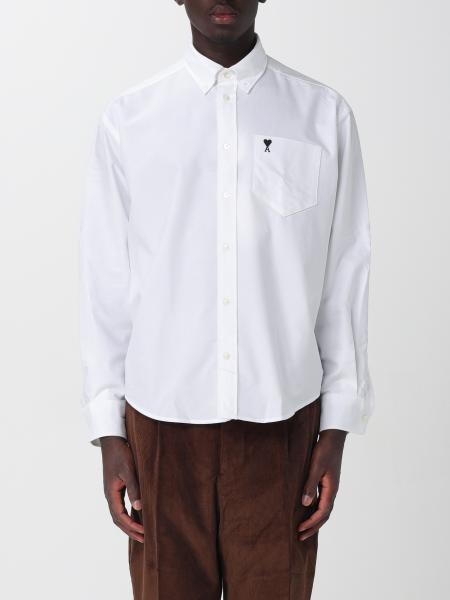 Chemise Ami Paris coupe décontractée en coton avec col boutonné et logo brodé