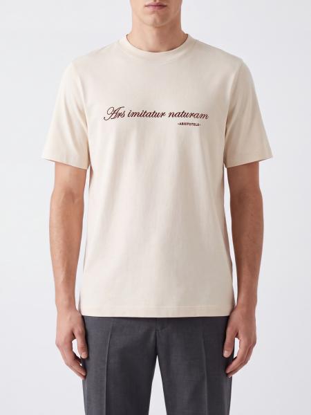 Brunello Cucinelli Slogan-Print Cotton T-Shirt with Embroidered Logo