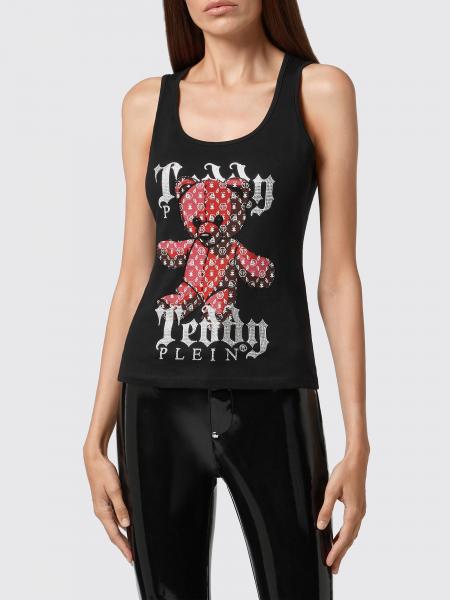 PHILIPP PLEIN テディベアプリント スクエアネック スリムフィット ジャージータンクトップ