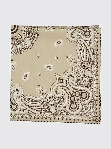 Foulard carré Arabesque Ferragamo en coton et soie à imprimé bandana