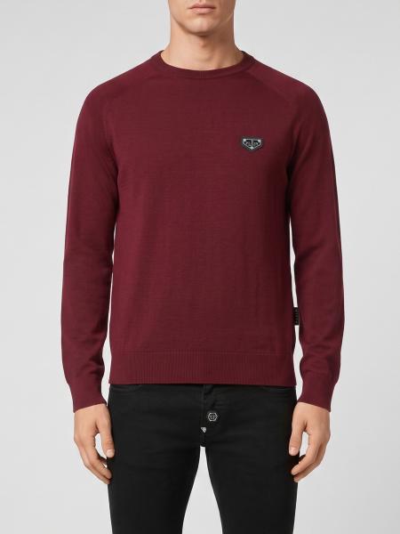Long-Sleeved Cotton Crewneck Jumper Philipp Plein with Ribbed Cuffs