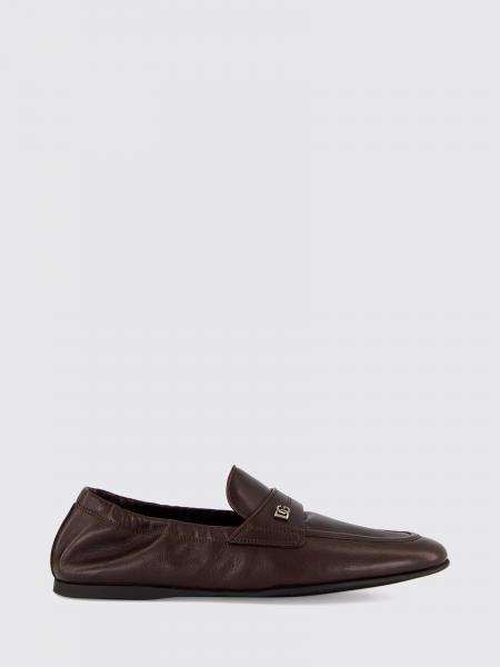 Tapered Toe Loafers Dolce & Gabbana in Smooth Calfskin with DG Logo