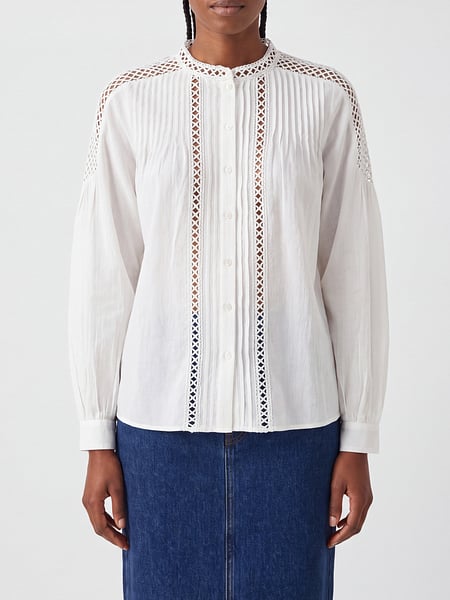 Camicia Isabel Marant Etoile in misto lino con inserti in macramé