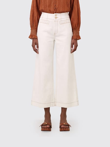 Roselight High-Waisted Cropped Flare Jeans Zimmermann in Stretch Denim