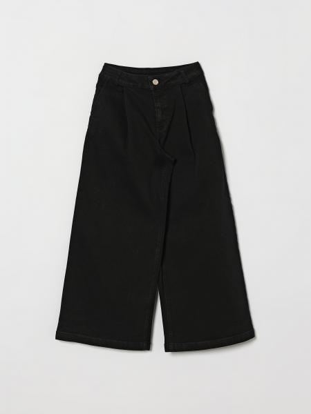 Wide-Leg Jeans Twinset für Mädchen aus Baumwolldenim mit kontrastierendem Logo hinten