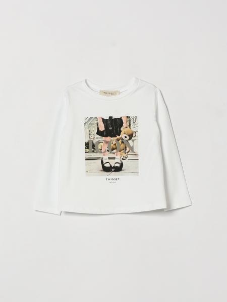Boy's Long-Sleeved Twinset T-Shirt in Cotton with Teddy Bear Print