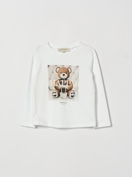 Boy's Long-Sleeved Twinset T-Shirt in Cotton with Teddy Bear Print