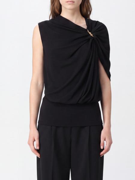 Топ SPORTMAX из вискозы на одно плечо с драпировкой и металлическим кольцом