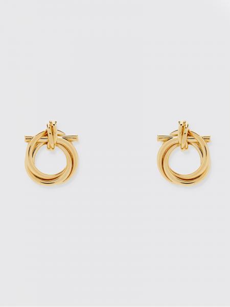 Gancini Stud Earrings Ferragamo in Brass