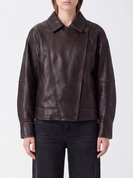 Liu Jo Faux Leather Jacket with High Neck and Asymmetrical Closure