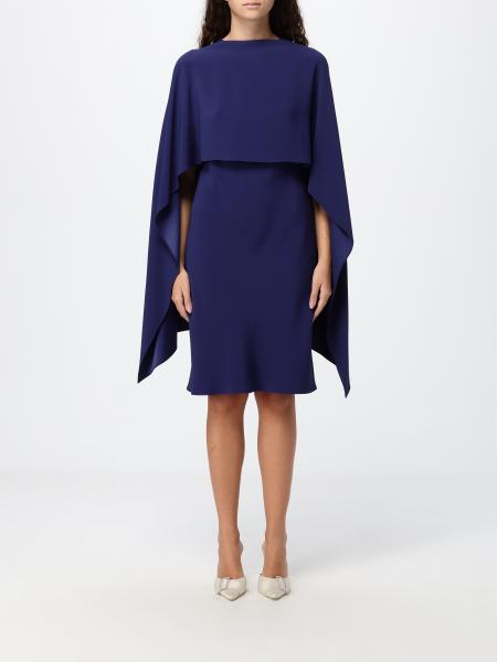 Long Asymmetric Satin Cape Alberta Ferretti with Short Sleeves