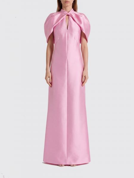 ALBERTA FERRETTI 女士泡泡袖缎面中长款晚礼服