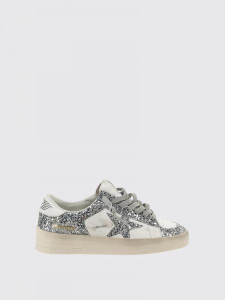 Stardan Glitter Leather Sneakers Golden Goose with Distressed Effect