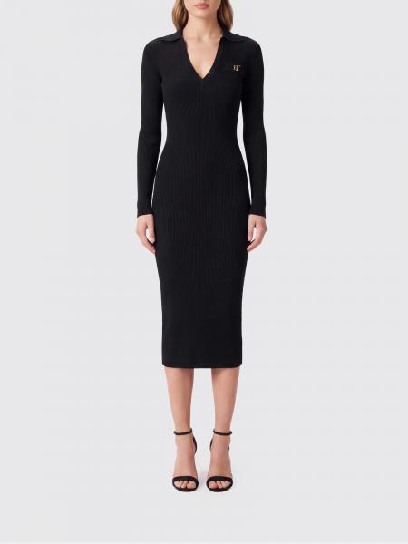 Elisabetta Franchi Ribbed-Knit V-Neck Midi Sheath Dress
