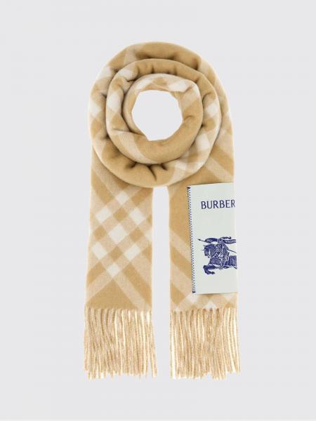 Check Cashmere Scarf Burberry with Fringed Edges and EKD Logo