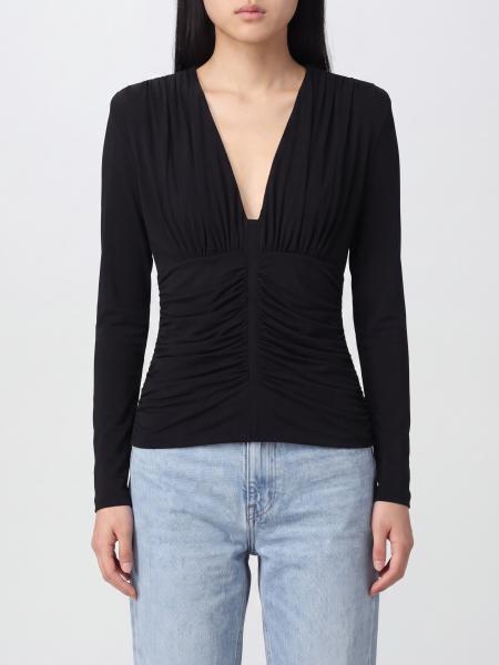 Top de noche drapeado Sportmax de viscosa con escote de pico profundo