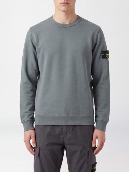 Stone Island Crewneck Jumper in Cotton Jersey with Compass Logo Patch