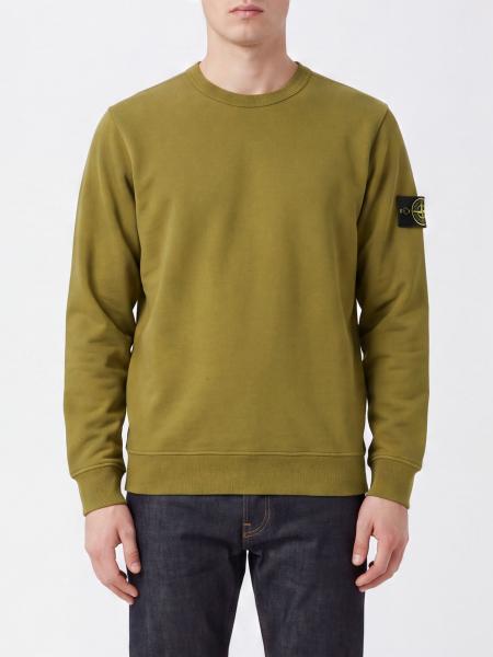 Stone Island Crewneck Jumper in Cotton Jersey with Compass Logo Patch