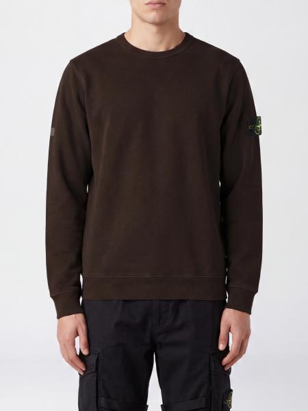 Stone Island Crewneck Jumper in Cotton Jersey with Compass Logo Patch