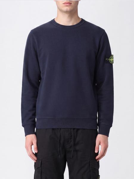 Stone Island Crewneck Jumper in Cotton Jersey with Compass Logo Patch