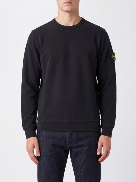 Felpa girocollo Stone Island in jersey di cotone con patch logo Compass