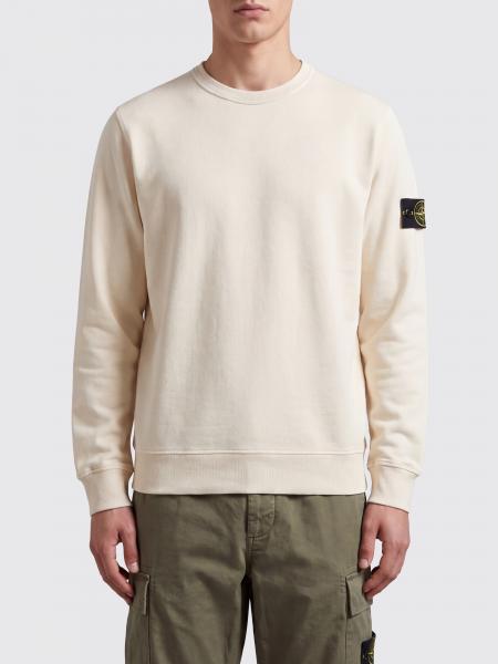 Stone Island Crewneck Jumper in Cotton Jersey with Compass Logo Patch