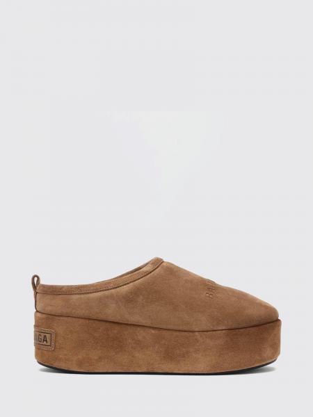 Alaska Shearling-Lined Suede Mules Balenciaga with Wedge Platform Sole