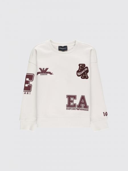 Sudadera de cuello redondo Emporio Armani para niño de algodón con logo en contraste
