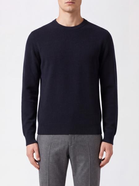 Pull à col rond Brioni en laine et cachemire avec manches longues et bords côtelés