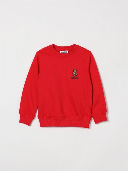 Felpa Moschino da bambino in cotone con stampa Teddy Bear a contrasto