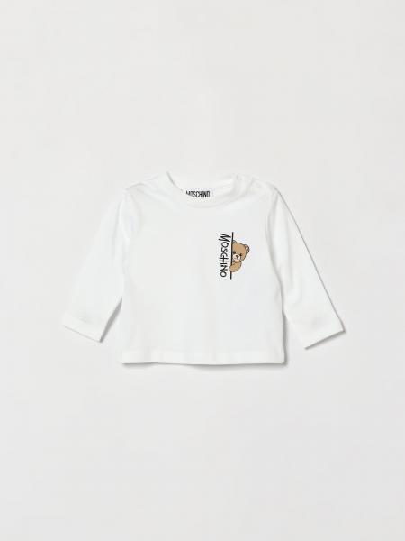 Camiseta de manga larga de algodón para niño Moschino con estampado Teddy Bear