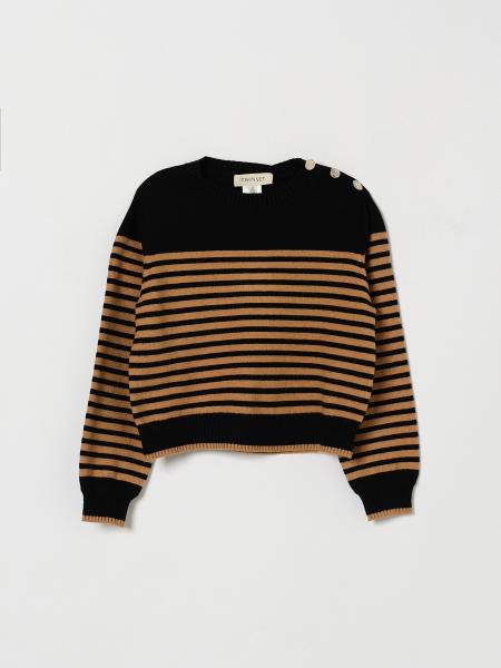 Twinset Boy's Viscose Blend Crewneck Jumper with Dropped Shoulders