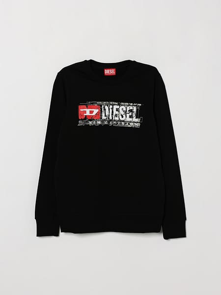 Boy's Cotton Sweatshirt Diesel with Contrasting Front Logo
