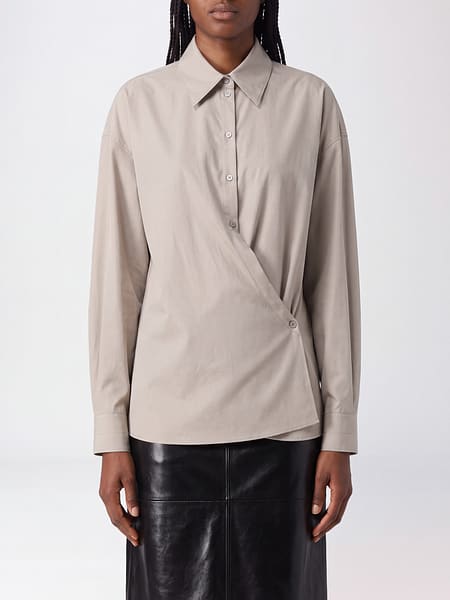 Lemaire Asymmetric Cotton and Silk Blend Shirt with Off-Center Closure