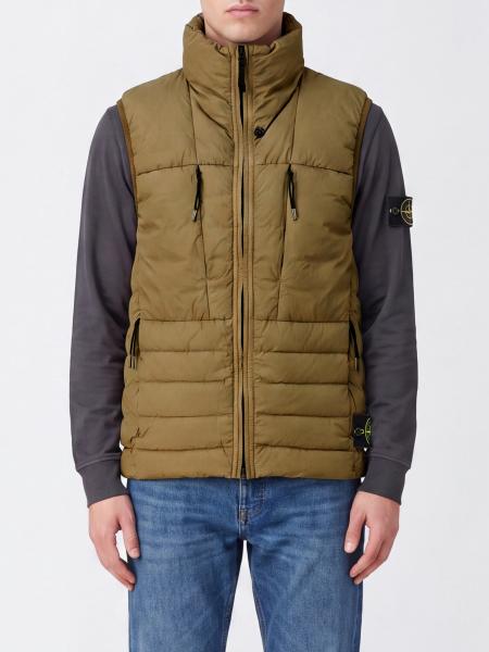 Stone Island Quilted Nylon Vest with Funnel Neck and Compass Logo