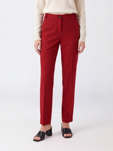 Pinko Slim Fit Stretch Crêpe Chino Trousers with a Mid-Rise Waist