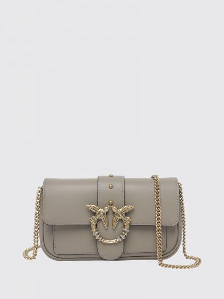 Love Bag Pocket Mini Crossbody Bag Pinko in Leather with Crystals and Studs